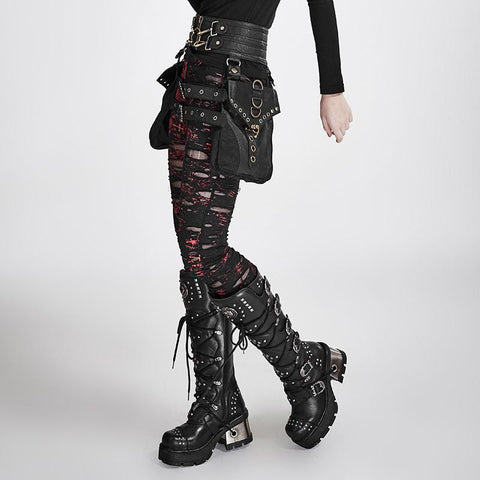 Metallic Eyelets Reißverschlussgürtel über Hüfttasche Zubehör