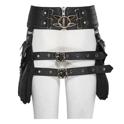 Metallic Eyelets Reißverschlussgürtel über Hüfttasche Zubehör