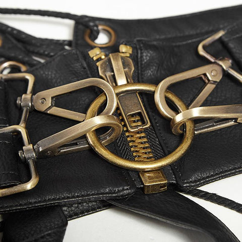 Metallic Eyelets Reißverschlussgürtel über Hüfttasche Zubehör
