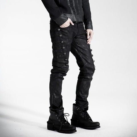 Top Sale Push Up Jean Punk Hose mit Nietseite verziert