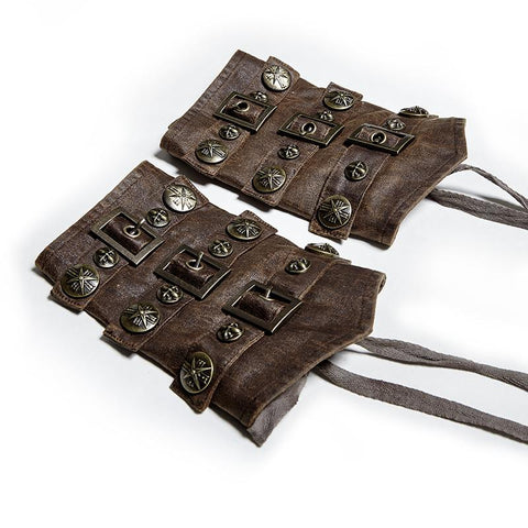 Dunkelbraune Steampunk-Rüstungssets mit verstellbarem Riemen Zubehör