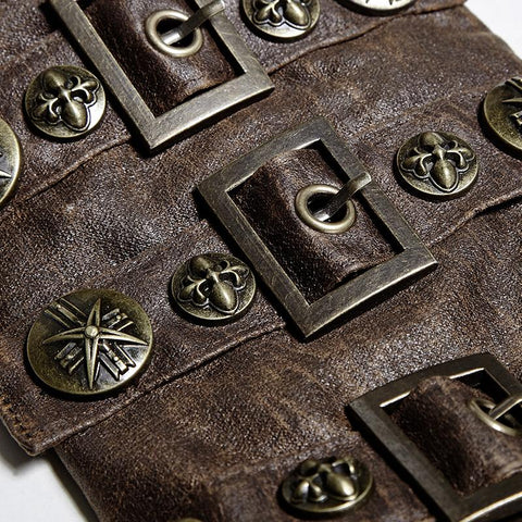 Dunkelbraune Steampunk-Rüstungssets mit verstellbarem Riemen Zubehör