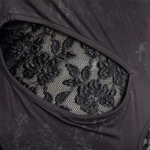 Schwarze unregelmäßige Langarm-Punk-Shirts für Frauen