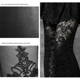 Sexy Leder Gothic Leggings der Frauen im viktorianischen Stil mit Spitze
