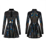 Punk Glitzerndes sexy kurzes Kleid