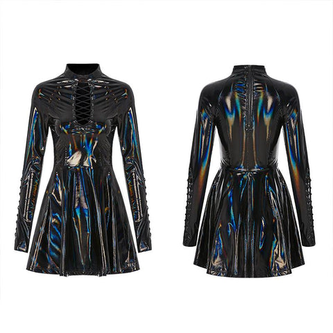 Punk Glitzerndes sexy kurzes Kleid