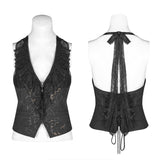 Schwarzgold Dark Flower Hanging Neck Lace Weste