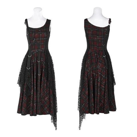 Punk Rebellious Girl Unregelmäßiges Kleid - Rot