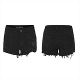 2021 Frauen Punk Ripped Denim Shorts