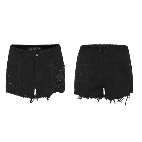 2021 Frauen Punk Ripped Denim Shorts