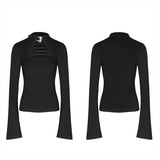 Gothic geschnürtes dünnes T-Shirt