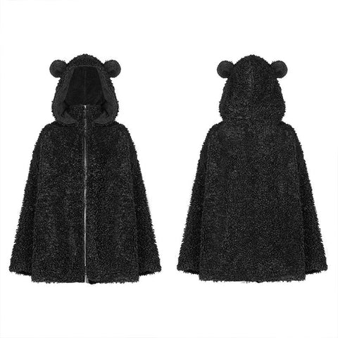 Lose schulterfreie Freizeitjacke (mit Hut)