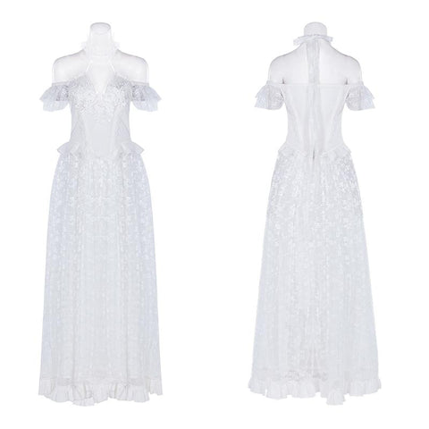 Gotisches wunderschönes schulterfreies Spitzenkleid