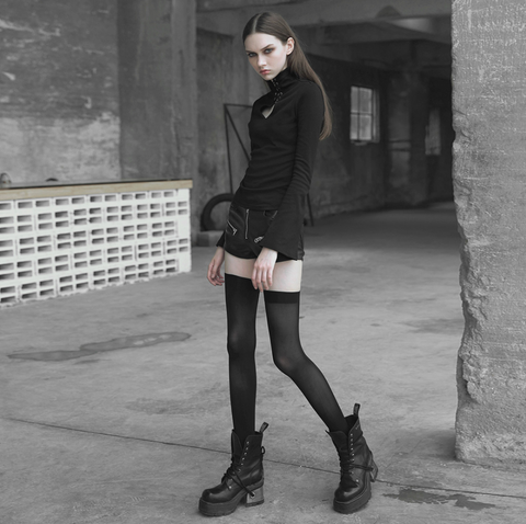 PUNK RAVE Herz aushöhlen Bindeseil Öse engen Pullover (mit Seil)