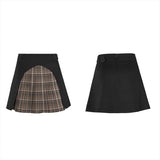 Geschickter Plaid-Faltenrock mit Querschnitt