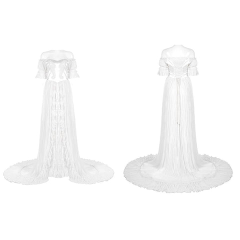 Schulterfreies Kleid mit schwarzen Federn