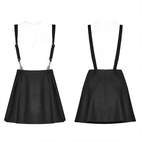 Dark Girl Ein Pendel Plaid Suspender Half Skirt