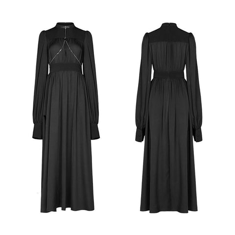Dunkel gespleißtes Schlitzkleid