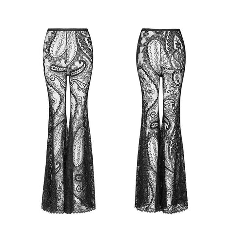 Transparente transparente Hose mit Paisley-Muster