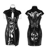 Punk Sci-Fi Kunst Lackleder Kleid im chinesischen Stil