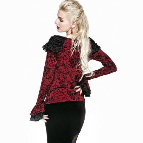 Retro Long Top T-Shirt Baumwolle Frau Mode Gothic T-Shirt