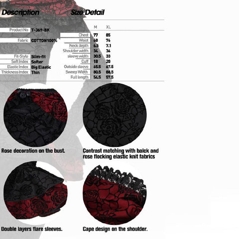 Retro Long Top T-Shirt Baumwolle Frau Mode Gothic T-Shirt