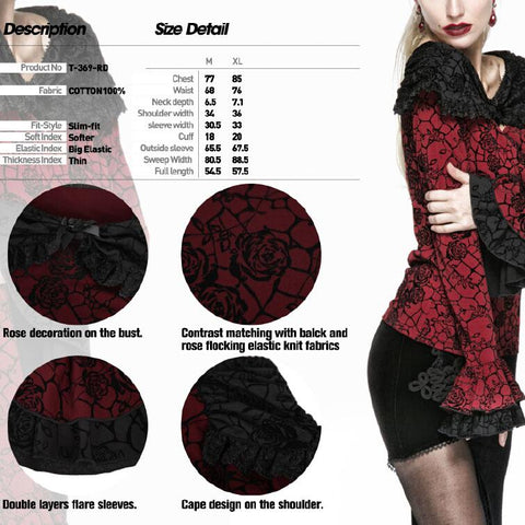 Retro Long Top T-Shirt Baumwolle Frau Mode Gothic T-Shirt