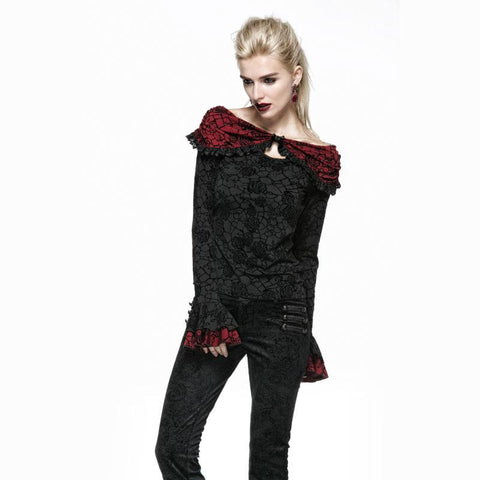 Retro Long Top T-Shirt Baumwolle Frau Mode Gothic T-Shirt