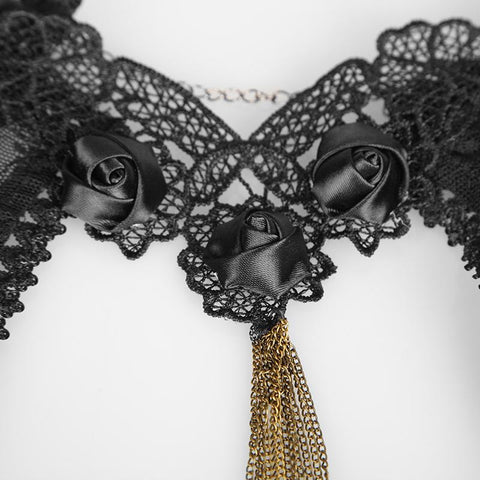 Semi Transparent Fashion Brand Lace Kurzes Gothic Shirt