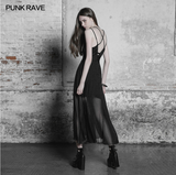 Elegantes Gothic-Kleid aus geschichtetem Spitzen-Chiffon-Riemen
