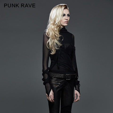 High End Mode Trendy Street Punk T-Shirts mit großem Hoodie