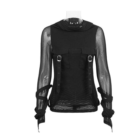 High End Mode Trendy Street Punk T-Shirts mit großem Hoodie