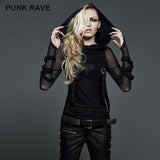 High End Mode Trendy Street Punk T-Shirts mit großem Hoodie