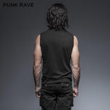 Schwarze ärmellose Streifen Tank Tops Punk Weste für Männer