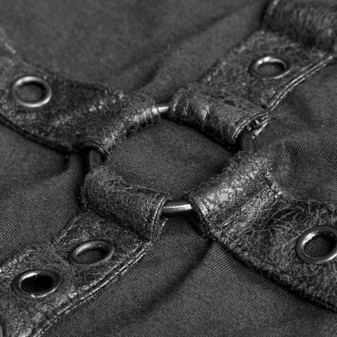 Schwarze ärmellose Streifen Tank Tops Punk Weste für Männer