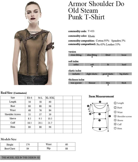 Steampunk Top gehäkelt Strape Backless Punk Shirts für Frauen