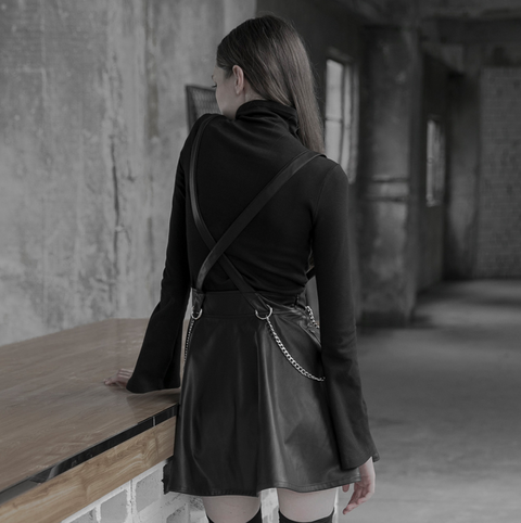 PUNK RAVE Herz aushöhlen Bindeseil Öse engen Pullover (mit Seil)