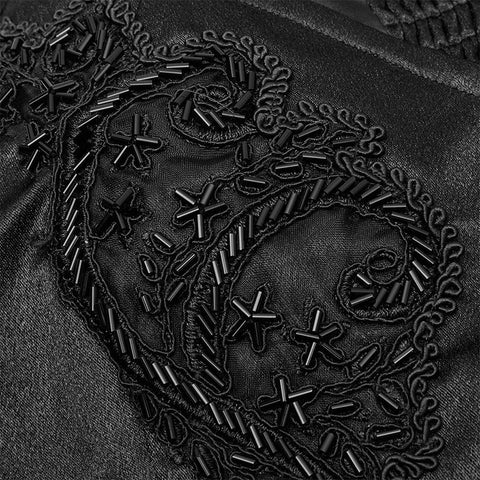 Schulterfreies Kleid mit schwarzen Federn