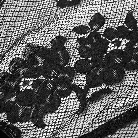 Gotischer 3D-gestickter langer Mantel aus Spitze