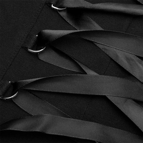 Dunkles Falbala-Kleid mit festem Rücken