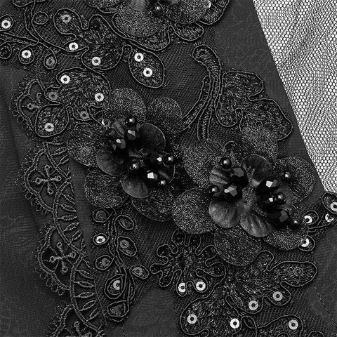 Gotisches wunderschönes schulterfreies Spitzenkleid