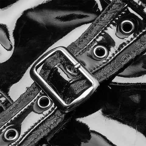 Punk Sci-Fi Kunst Lackleder Kleid im chinesischen Stil