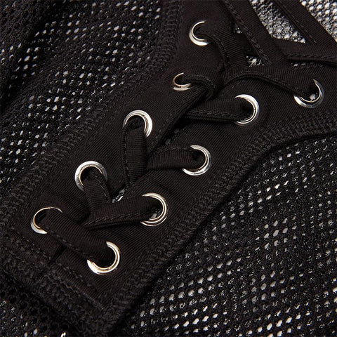 Punk tägliche Perspektive Silber Mesh Leibchen