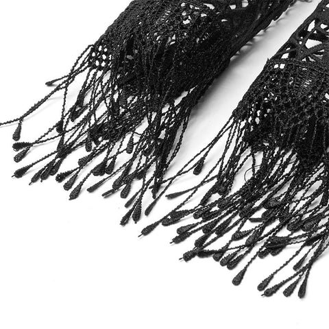 Goth dunkle Nacht Weinhandschuhe Halsabdeckung Dreiteiliges Set