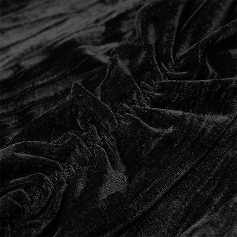 Strukturiertes Hüftkleid mit quadratischem Kragen aus Samt