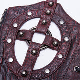 Steampunk Imitation Crocodile PU Handschuhe