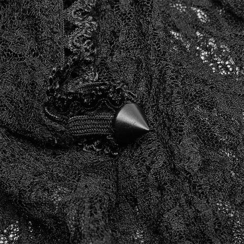 Gothic Rebirth Transparent Spitze Langarm T-Shirt