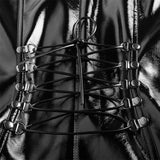 Punk flammendes Lacklederkleid