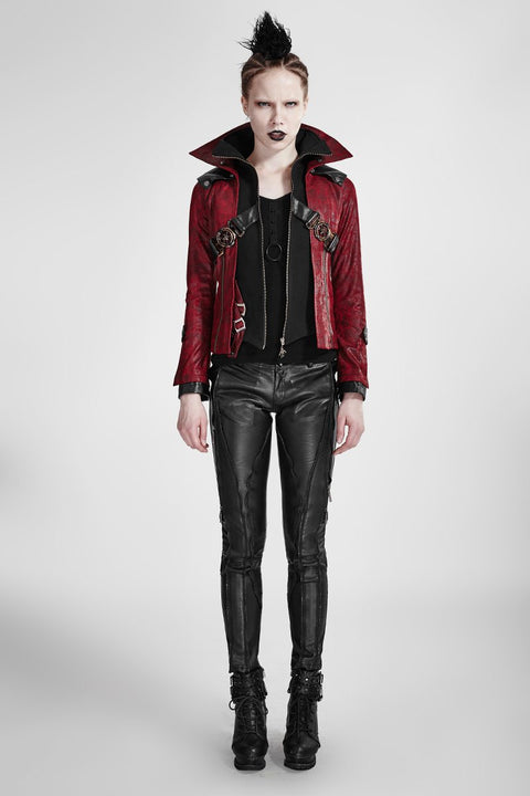Mode Chinchilla Leder Punk Mantel