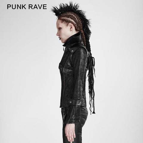 Mode Chinchilla Leder Punk Mantel
